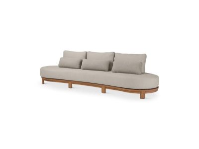 Loungeset Ambon | 3-zit | teak naturel | naturel weving | incl kussens crème