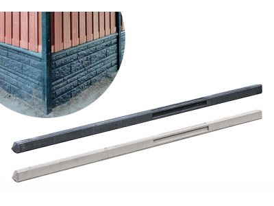 Betonpaal | Diamantkop | Hoek | 10 x 10 cm | Lengte 280 cm | Dubbele onderplaat