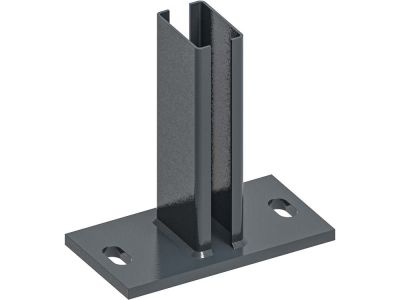 Voetplaat voor paal 6 x 4 cm | RAL7016