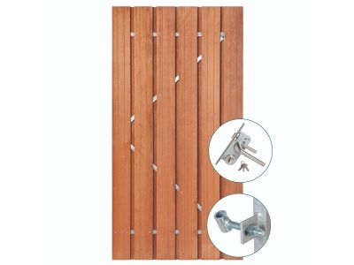 Hardhouten poort | Hoogte 190 cm | Incl. hang & sluitwerk