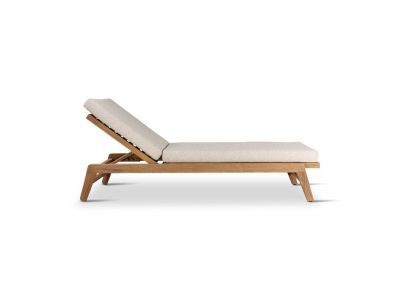 Ligbed Dora | teak naturel | incl kussen creme