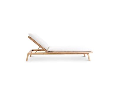 Ligbed Kuro | teak naturel | incl kussens crème