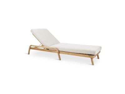 Ligbed Boras | teak naturel | incl kussen clay