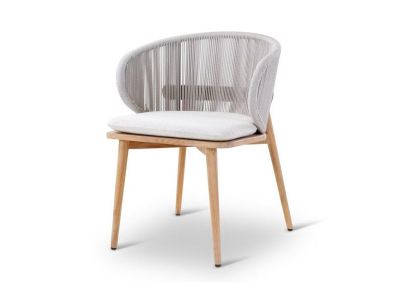 Tuinstoel Gabor |  teak naturel | grijze weving | incl kussen clay
