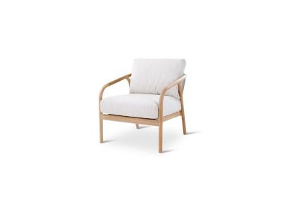 Loungestoel Boras | teak naturel | grijze weving | incl kussens clay